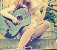 Classic Blue Guitar Girl - thumbnail