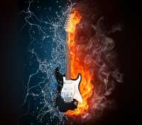 Guitarra HD Wallpaper Fire and Ice Guitar - thumbnail